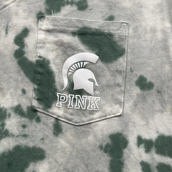 PINK Shirt Womens Small Green Michigan State 5th And Ocean Spartans VS Athletic - Picture 4 of 10